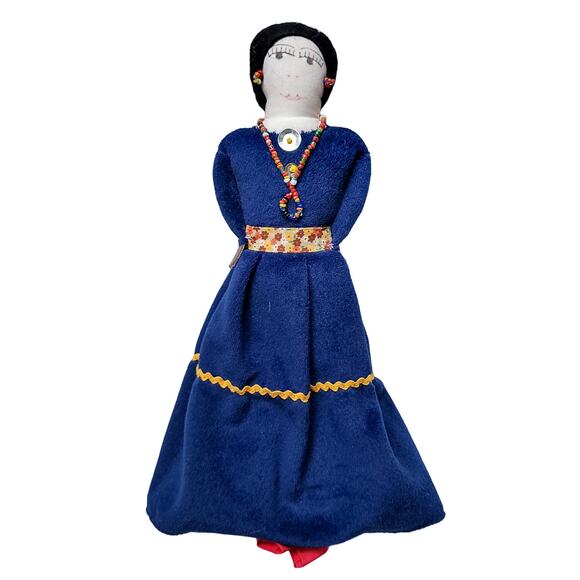 Vintage Native American Handmade Cloth Dolls Folk Art Beaded Primitive Navajo - Picture 1 of 14